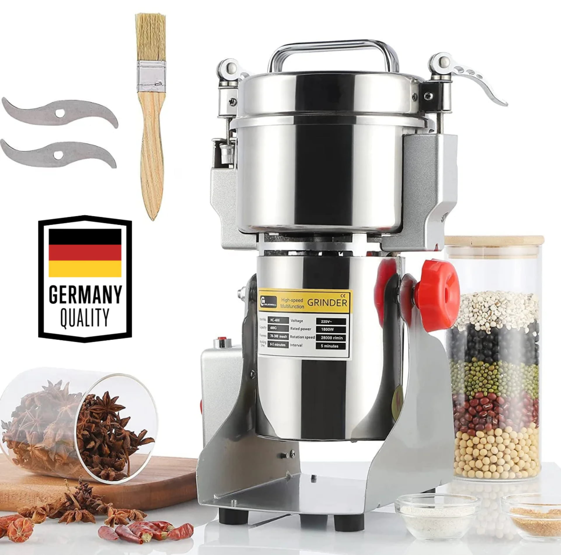 Broyeur électrique SILVERCREST 500G Multifonction en acier inoxydable grande vitesse 1800W à pendule