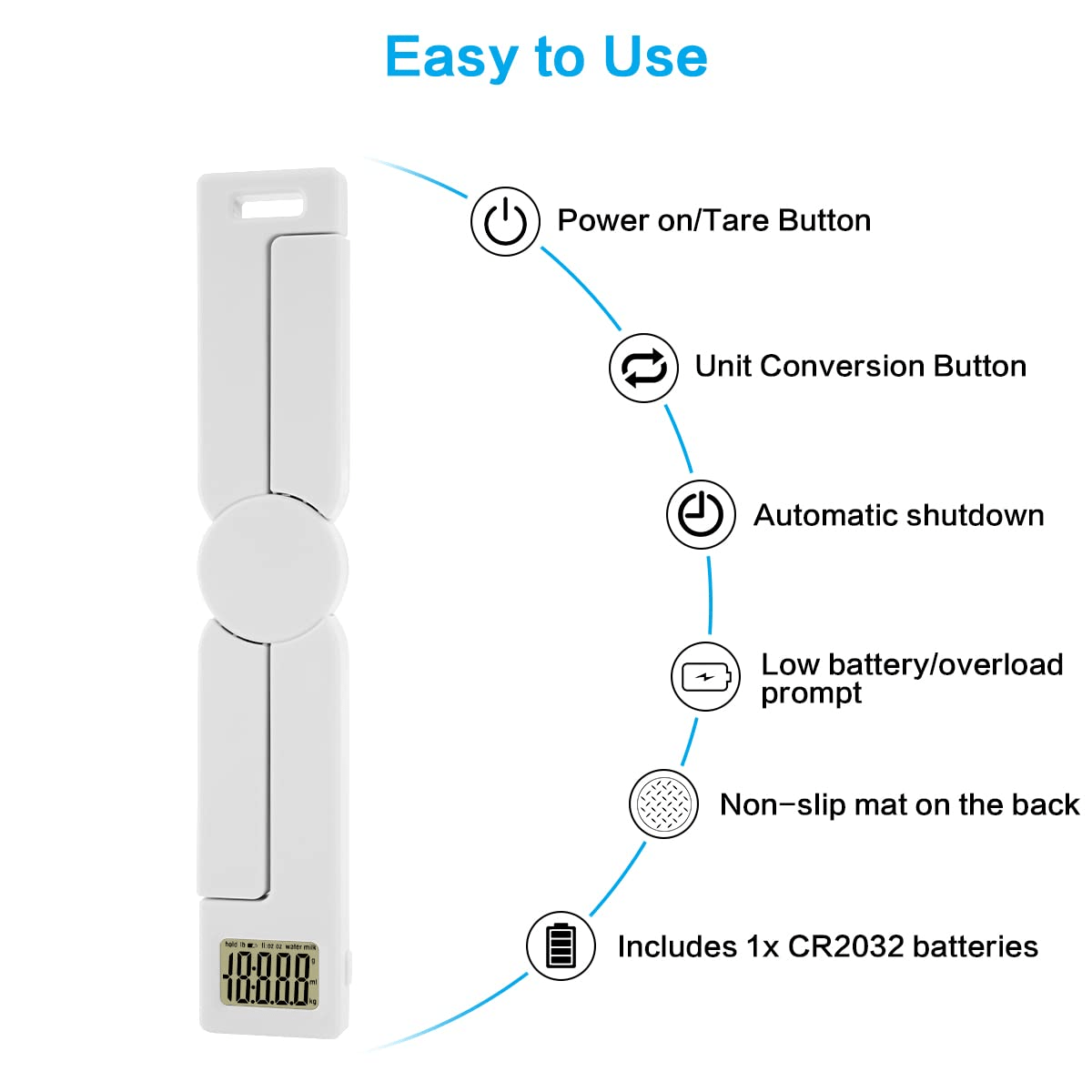 2en1 Balance alimentaire numérique portable pliante compacte, très précise avec écran LCD 5Kg 2en1 Balance alimentaire numérique portable pliante compacte, très précise avec écran LCD 5Kg