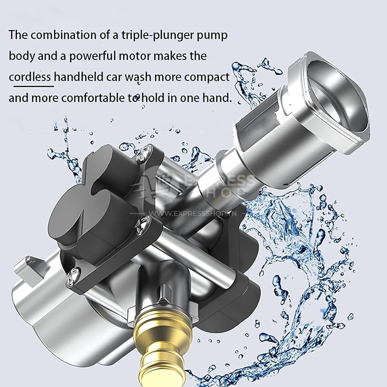 6en1 Pistolet Nettoyeur Haute Pression 1300 PSI rechargeable Sans Fil Avec Batterie 48V