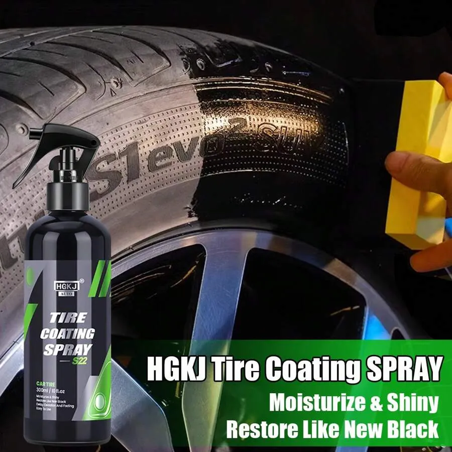HGKJ®  S22 - 2en1 Spray de revêtement de pneu cire d'étanchéité hydrophobe pour jantes , renoircissement, brillance, remplissage