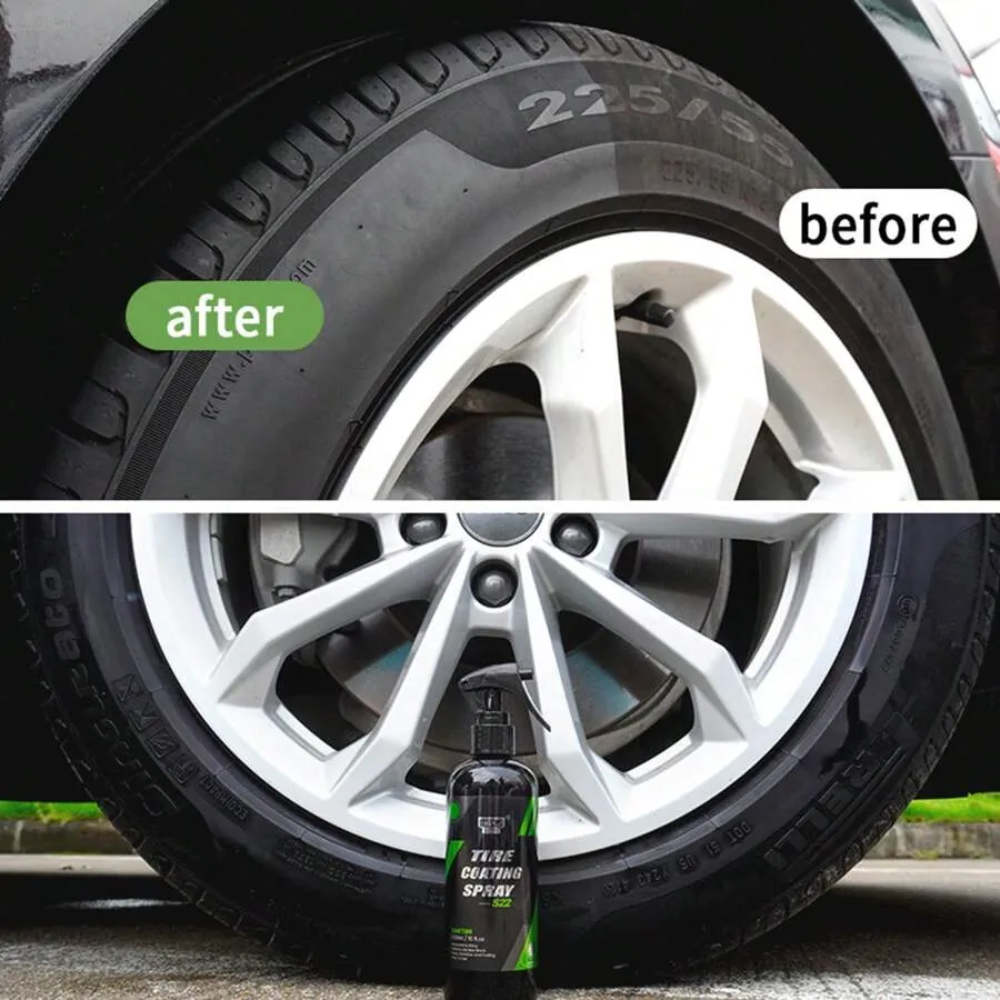 HGKJ®  S22 – 2en1 Spray de revêtement de pneu cire d’étanchéité hydrophobe pour jantes , renoircissement, brillance, remplissage