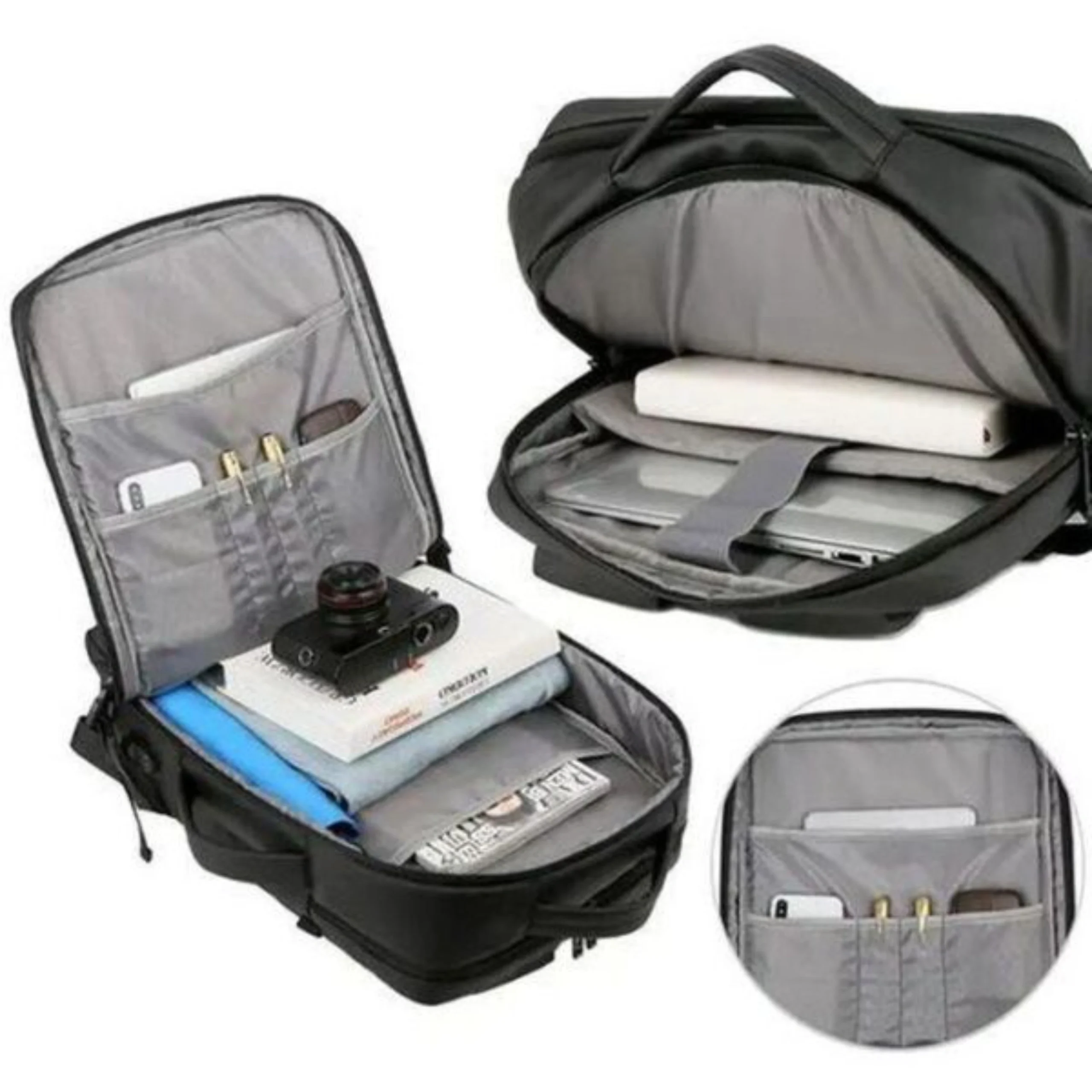 Guardian – Sac À Dos 4-En-1 Ordinateur Étanche Ordinateur Chargement USB pas Extensible