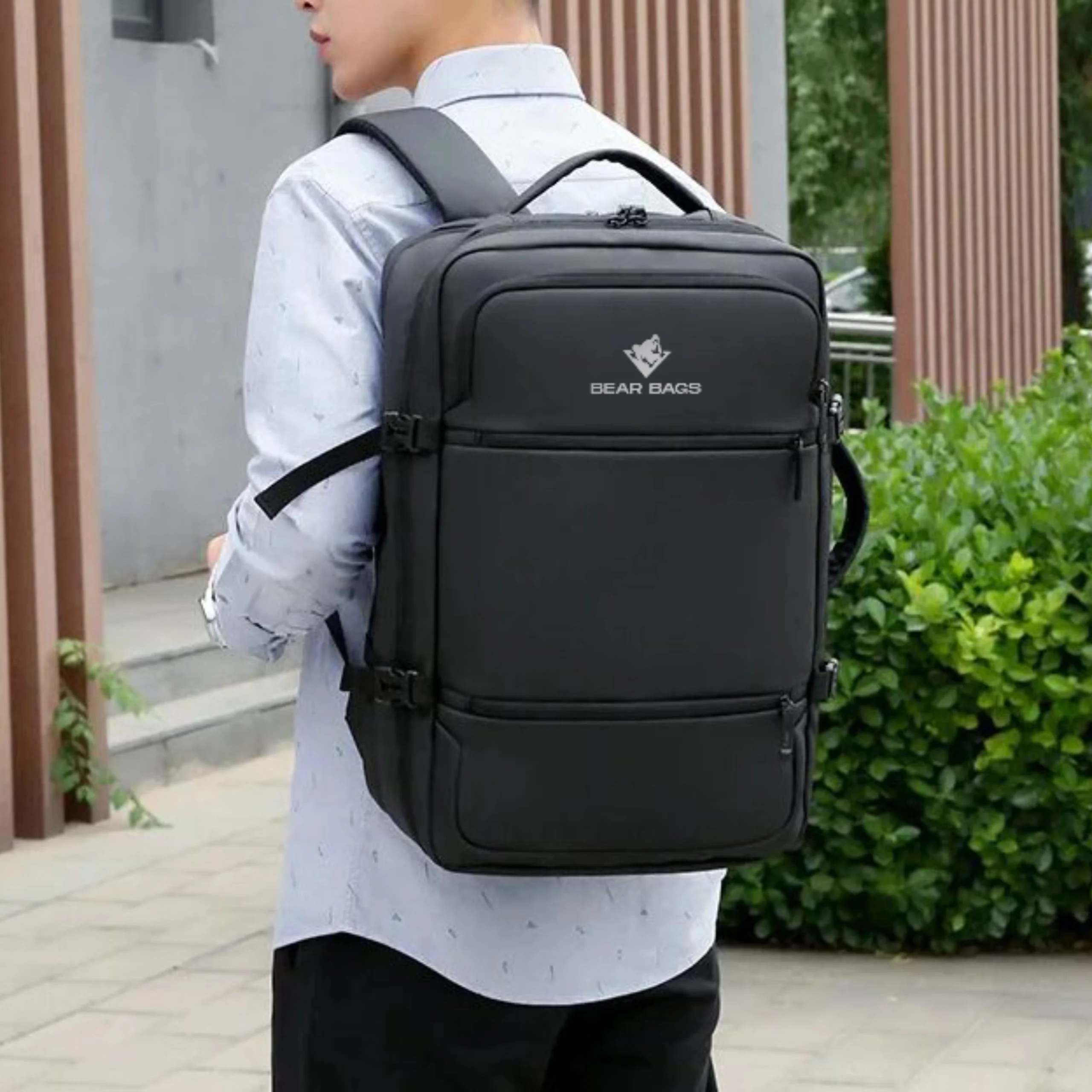 Guardian – Sac À Dos 4-En-1 Ordinateur Étanche Ordinateur Chargement USB pas Extensible