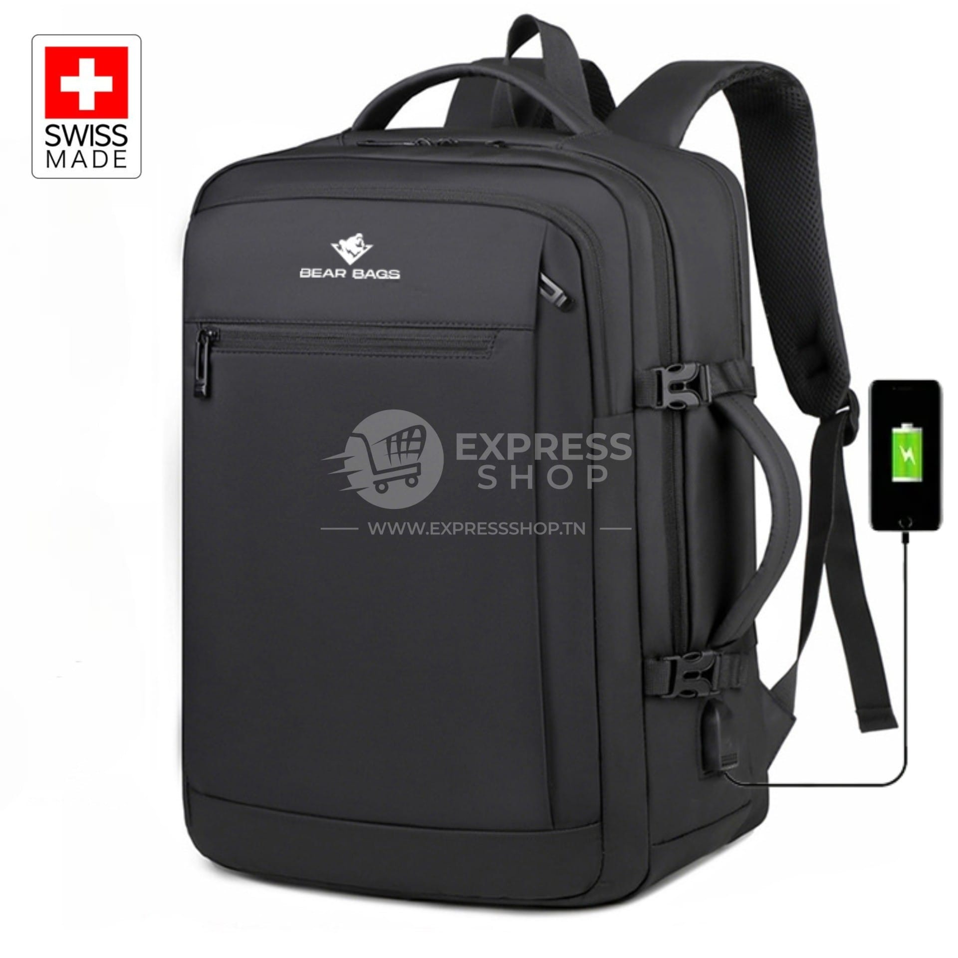 Sac À Dos De Voyage Ordinateur Professionnel Étanche Chargement USB Homme Femme Ordinateur pas extensible