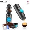 BLITZ - 4en1 Machine à café expresso Rechargeable portable sans fil avec bac à poudre/capsule brassage automatique, batterie 8h