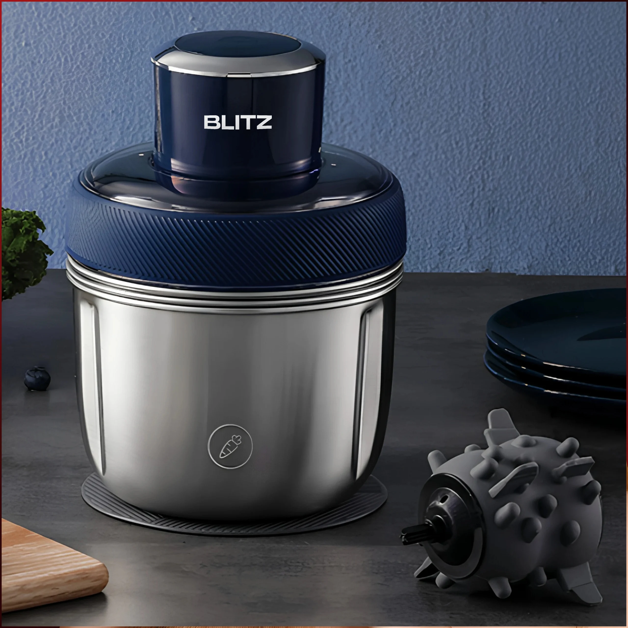 Blitz - 4 En 1 Hachoir Électrique Multifonction avec 2 Bols en Acier Inoxydable et éplucheur ail