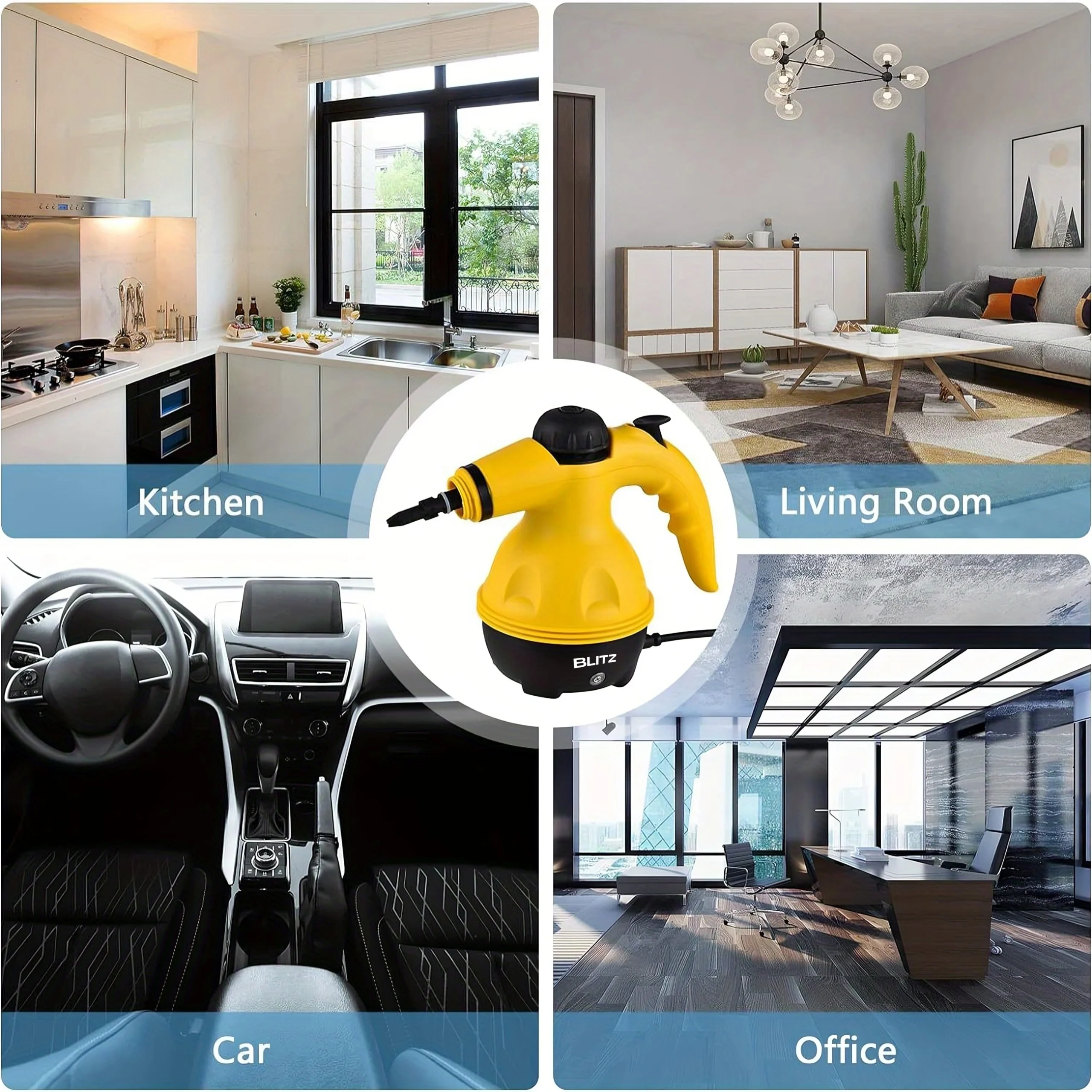Blitz® – 9 En 1 Nettoyeur Vapeur à Main à Haute Pression Portable Et Multifonction Pour Un Nettoyage Écologique