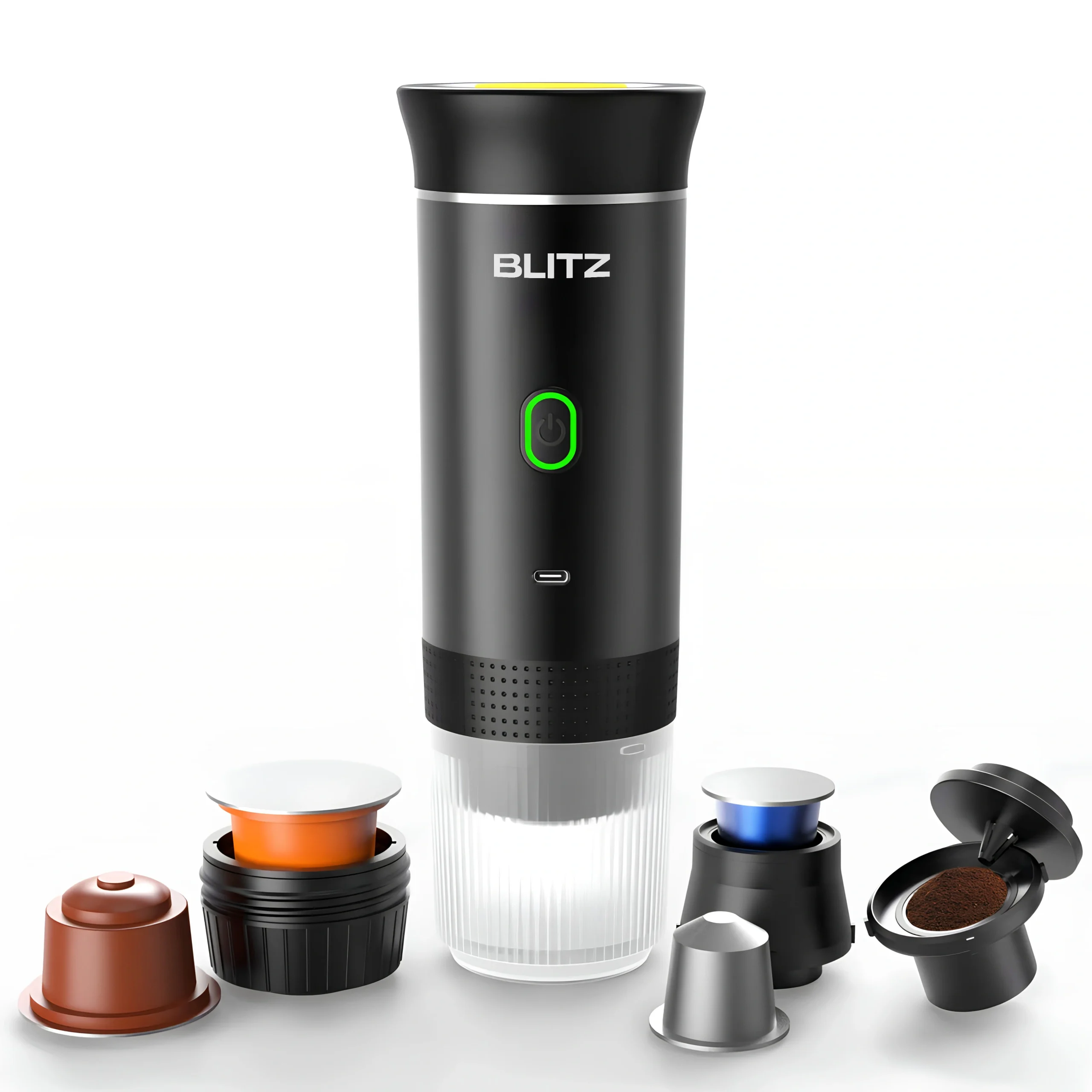 Blitz® - 5 En 1 Machine à Café Espresso Portable Et Rechargeable Avec Chauffage Intégré