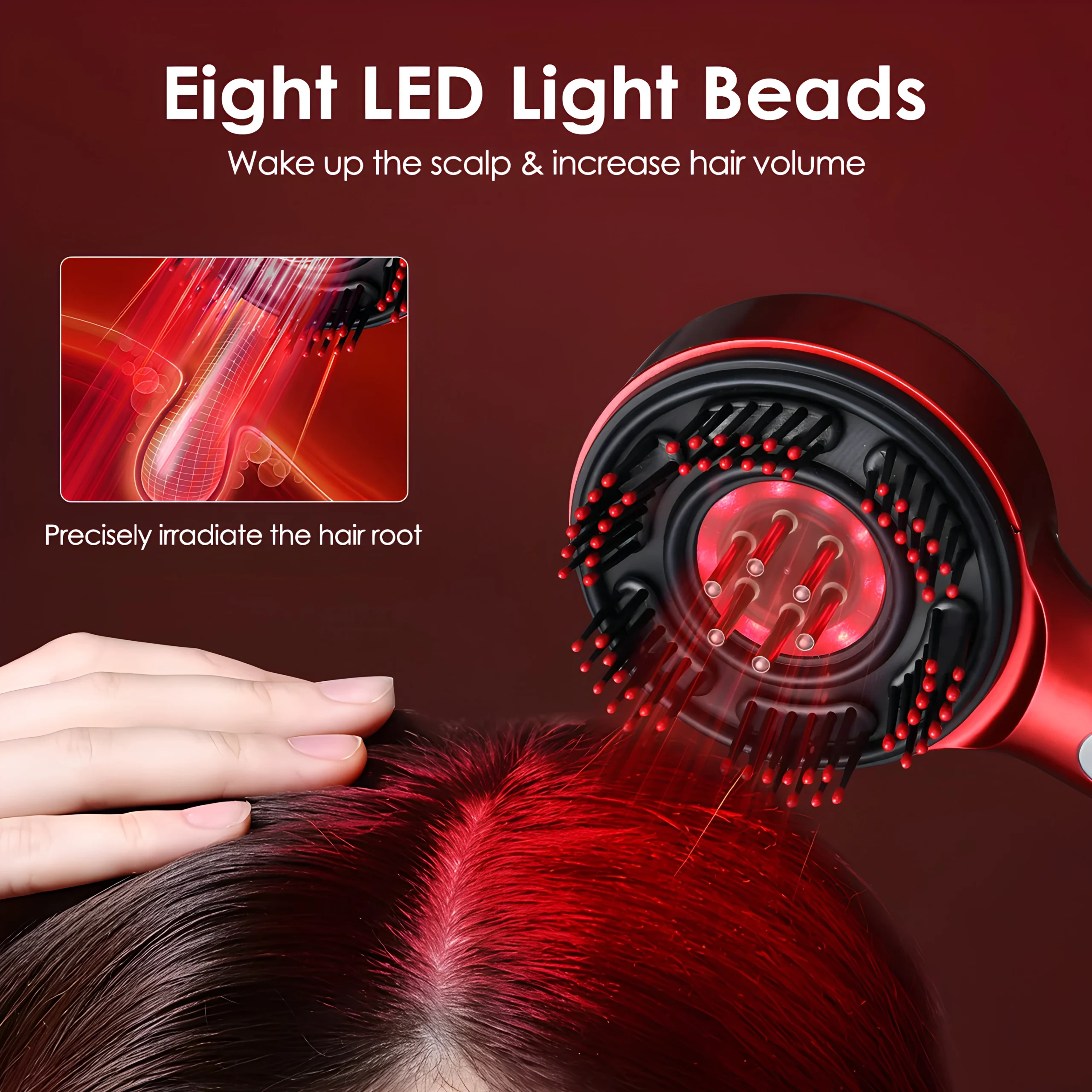 Blitz® Breo- 3en1 Brosse De Massage Électrique Étanche Rechargeable Croissance Des Cheveux (Original)