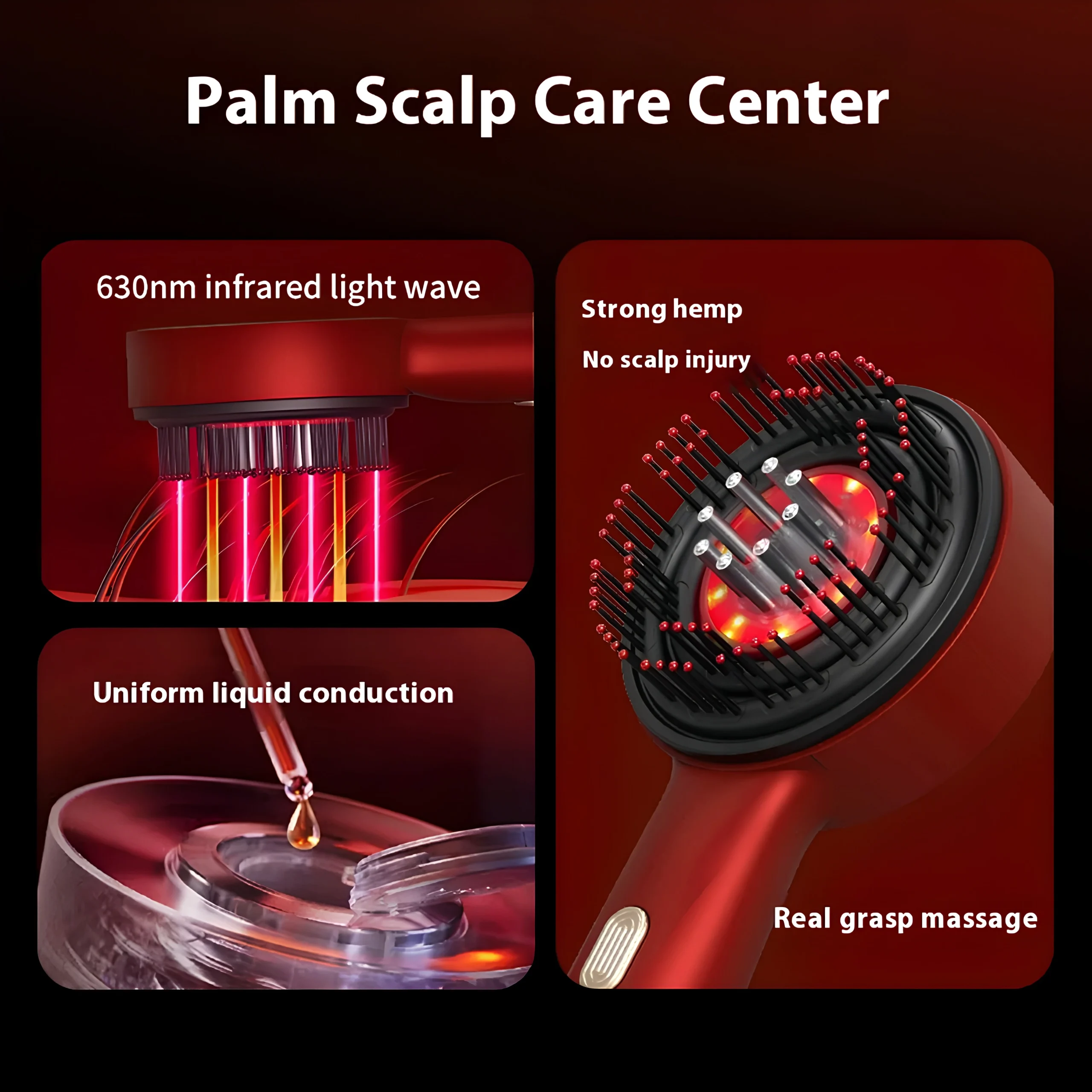 Blitz® Breo- 3en1 Brosse De Massage Électrique Étanche Rechargeable Croissance Des Cheveux (Original)