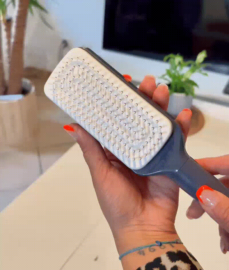 2en1 Brosse Cheveux Auto-Nettoyante Rotative - Anti-nœuds & Anti-statique