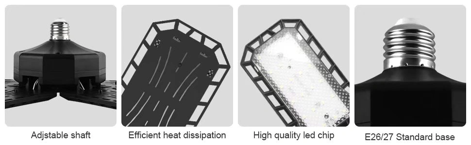 5en1 Lumière de Garage LED Déformable Éclairage Ultra-Lumineux avec Panneaux Réglables 5en1 Lumière de Garage LED Déformable Éclairage Ultra-Lumineux avec Panneaux Réglables
