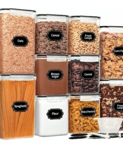 Blitz - Set 10 Boîtes de Conservation Alimentaires Étanches Et Sans BPA Pour Cuisine & Placards + Étiquettes stylo
