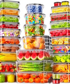 Blitz - Lots de 48 pcs Boîtes de conservation alimentaire Hermétiques Sans BPA (24 Boîtes + 24 Couvercles)