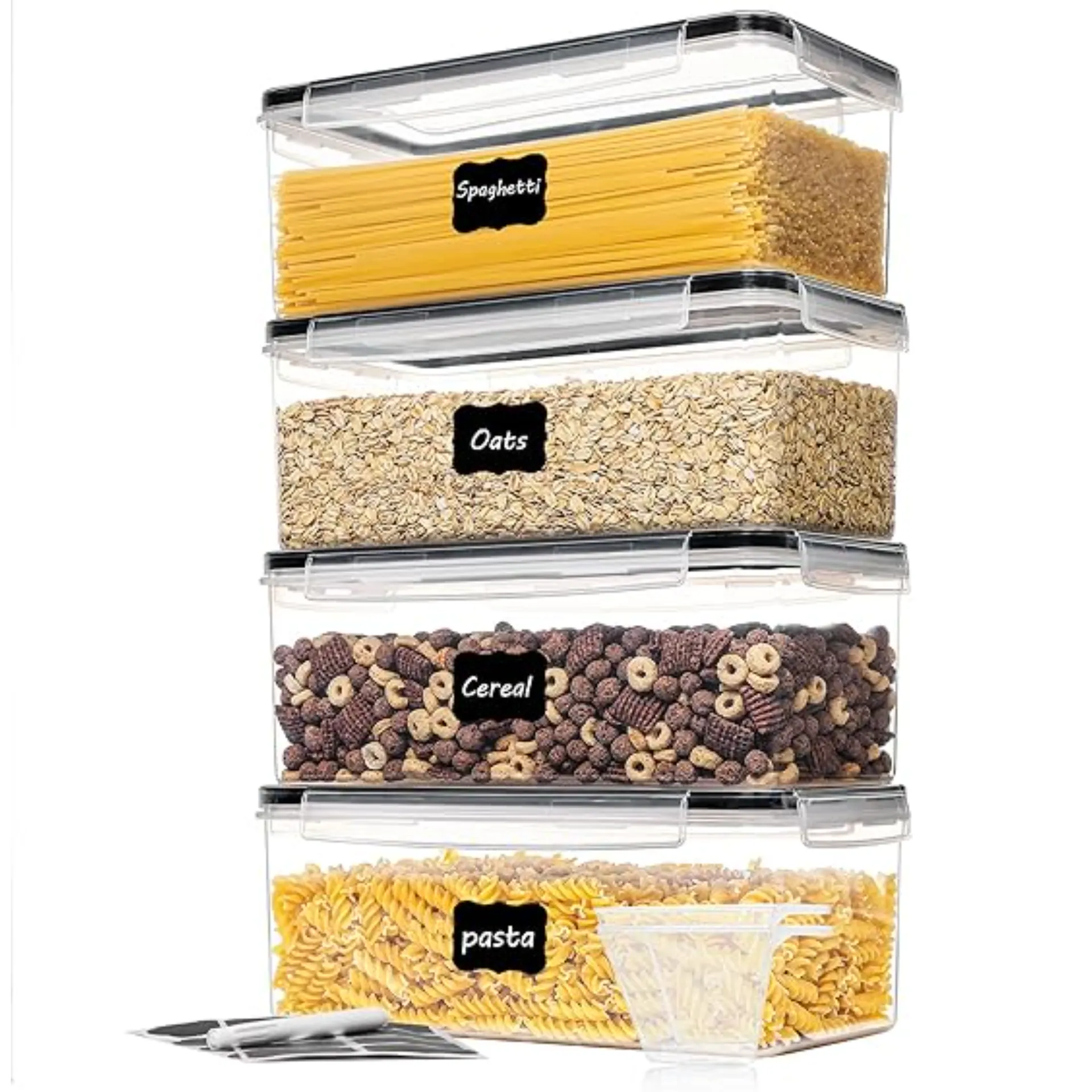 Blitz® – Set de 4 Boîtes de Conservation Longues de Haute Qualité Alimentaire Hermétiques Pour Cuisine