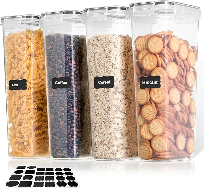 Blitz - Set de 16 Contenants Alimentaires Hermétiques Transparents Rangement Cuisine 38 L  + Étiquettes stylo