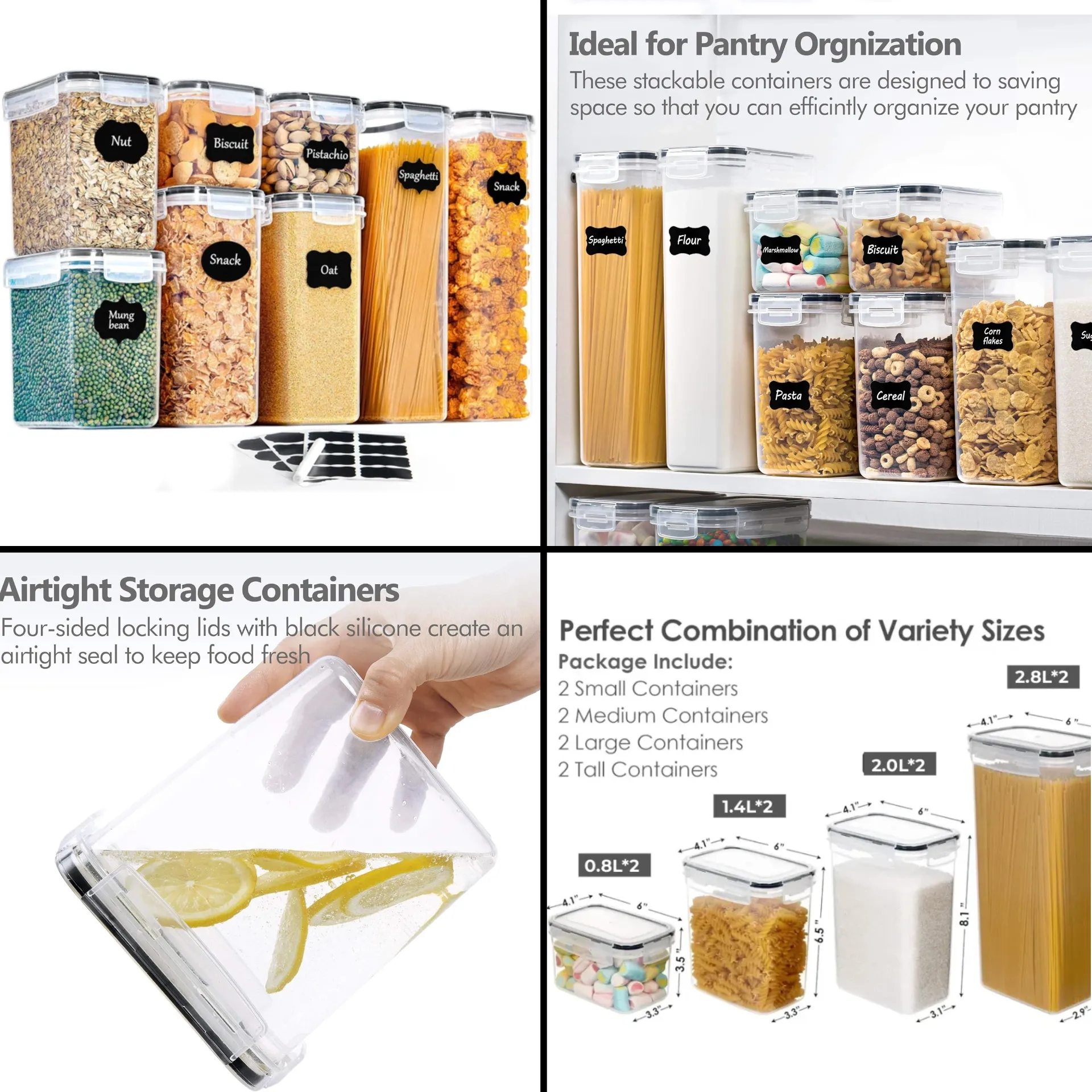 Blitz® - Boites de Rangement Hermétiques Multi Tailles Pour Maison et Cuisine Organisation Parfaite