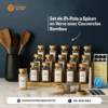 Blitz - Set de 24 Pots à Épices en Verre avec Couvercles Bambou Rangement Hermétique