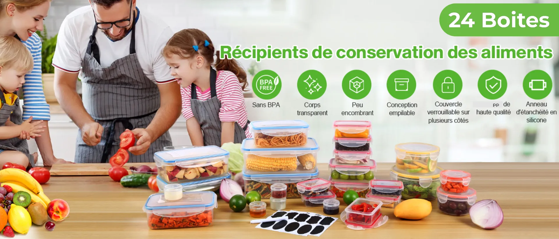 Blitz® - Boites de Rangement Hermétiques Multi Tailles Pour Maison et Cuisine Organisation Parfaite