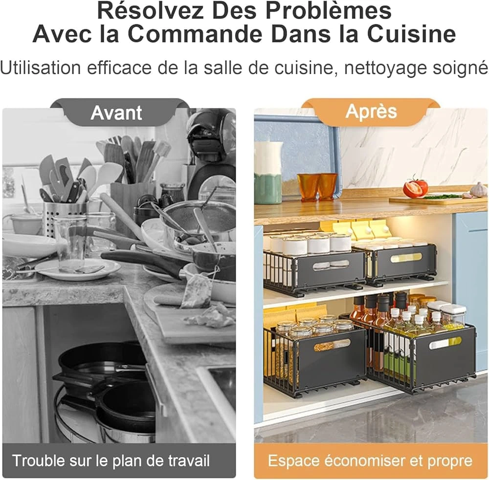 BNBR-6 - Lot de 2 organisateurs de placard coulissants pliable