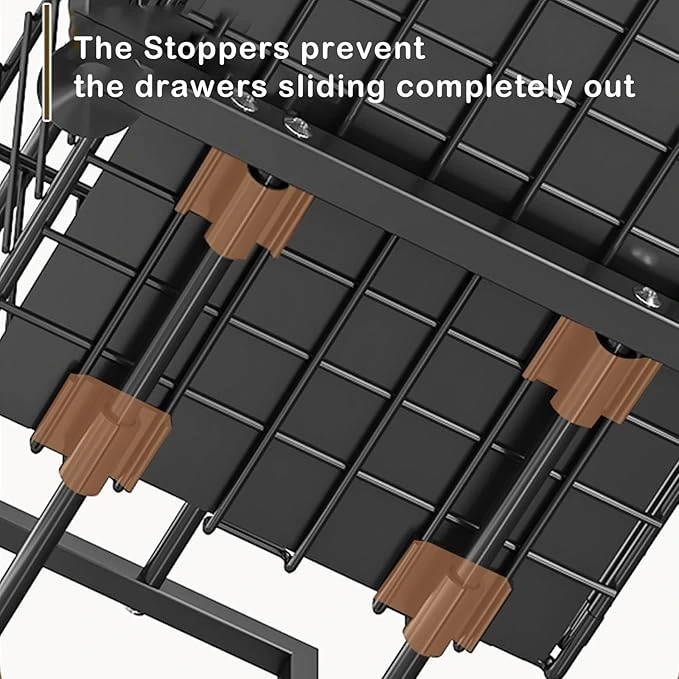 BNBR-16 - 4en1 Étagère de rangement 2 niveaux en INOX rangement cuisine salle de bain et garde-manger