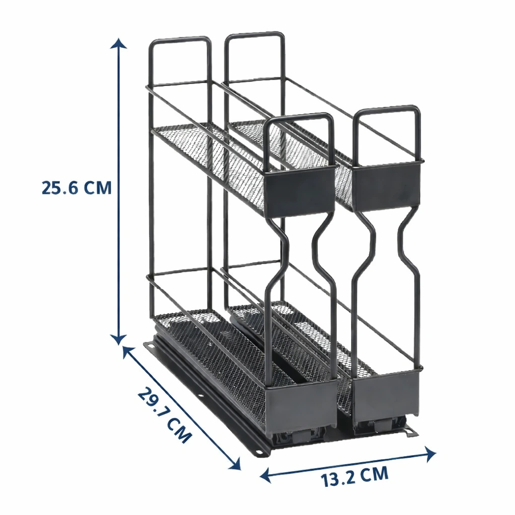 BNBR-13- 5en1 Étagère à épices extensible à 2 niveaux INOX pour cuisine
