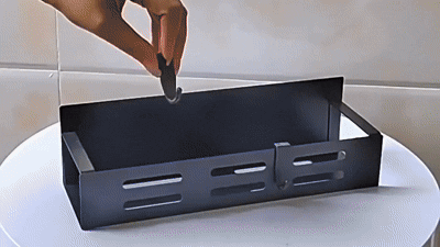 Lot de 4 Étagères Magnétiques INOX avec Crochets Rangement Pratique Cuisine Salle de Bain Réfrigérateur BNBR-8