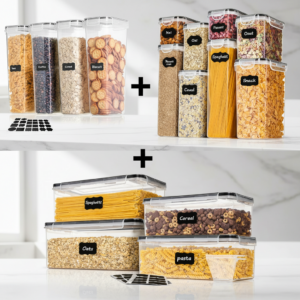 Blitz - Set de 16 Contenants Alimentaires Hermétiques Transparents Rangement Cuisine 38 L + Étiquettes stylo Blitz - Set de 16 Contenants Alimentaires Hermétiques Transparents Rangement Cuisine 38 L + Étiquettes stylo