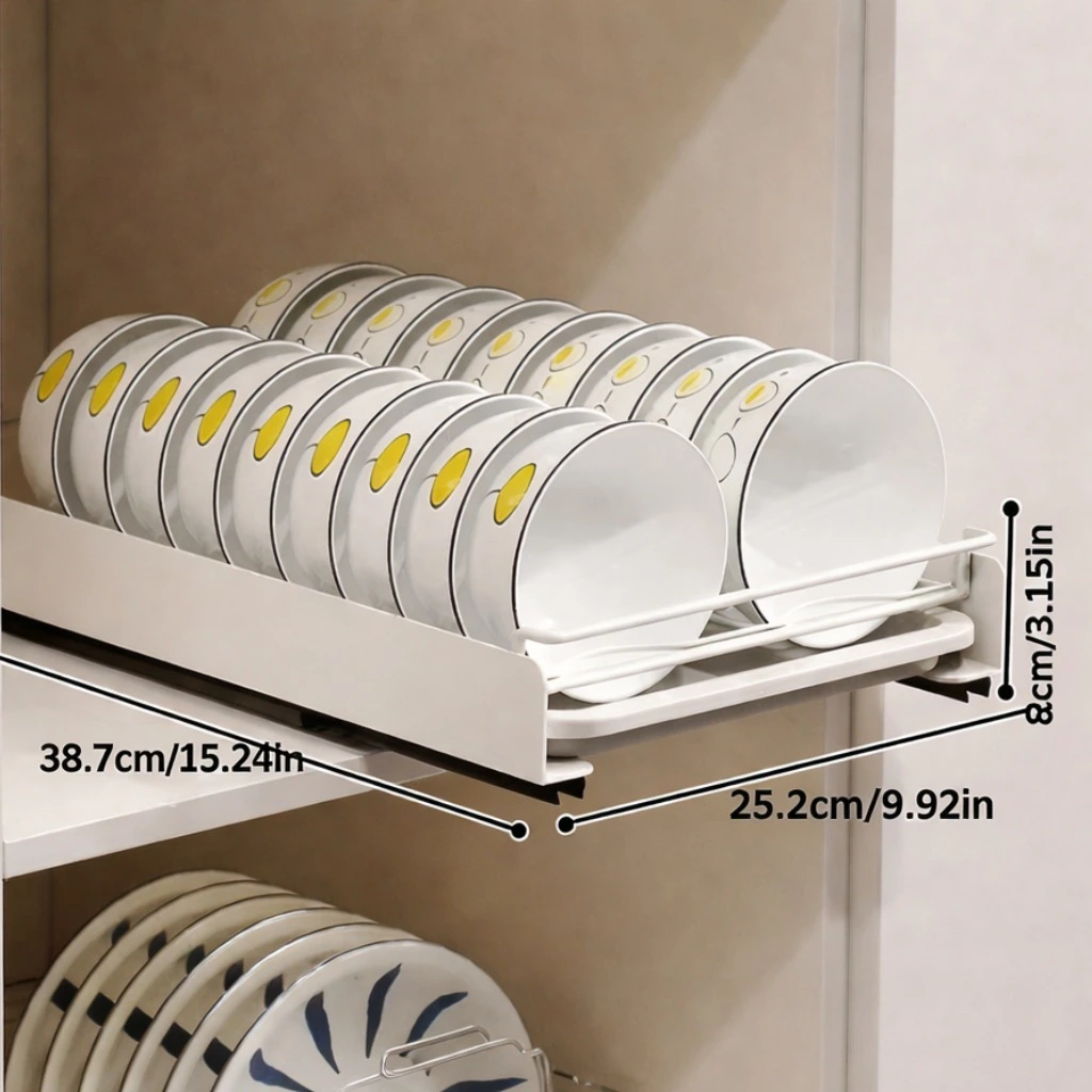 BNBR-11- 4en1 Étagère de rangement coulissante en INOX  avec panier et support vaisselle multifonction