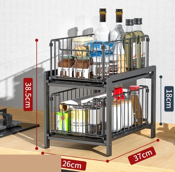 Blitz-5en1 Étagère de rangement coulissante 2 Niveaux en INOX BNBR-20 Blitz-5en1 Étagère de rangement coulissante 2 Niveaux en INOX BNBR-20