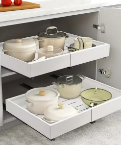 3en1 Etagere coulissant extensible en INOX , rangement cuisine BNBR-14