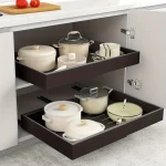 BNBR-14 - 3en1 Etagere coulissant extensible ajustable en INOX , rangement cuisine