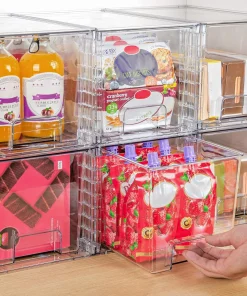 Lot de 4 tiroirs de rangement empilables transparents Multifonctions BNBR-17