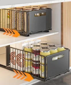 BNBR-5 - 4en1 Organisateur de Placard Coulissant Pliable en INOX Capacité XXXL