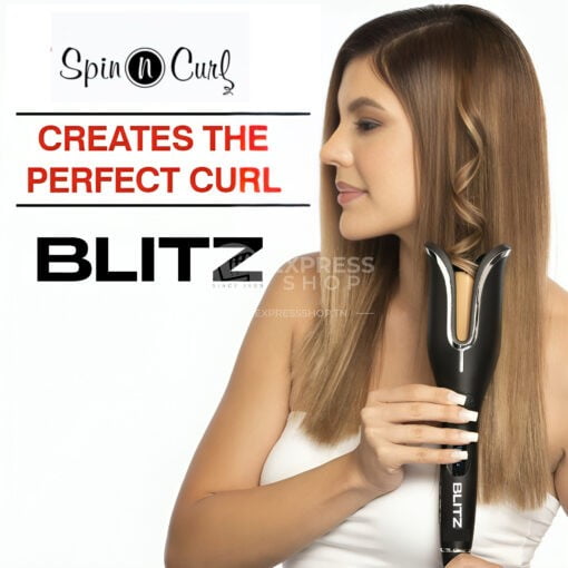 Blitz - 2en1 Spin n Curl Fer à Boucler Rotatif En Céramique Avec Ecran LED