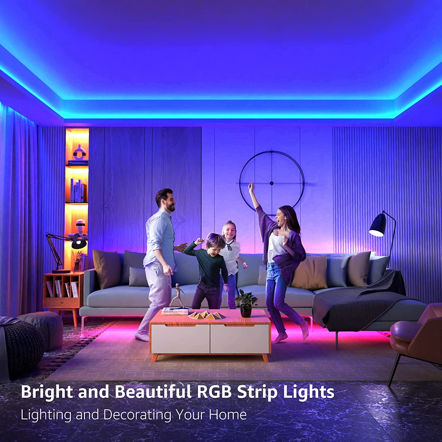 Multifonction 5M Bande lumineuse LED RVB flexible etanche 24 touches télécommande