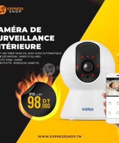 KERUI – 10en1 Caméra de Surveillance extérieure étanche PTZ IP WIFI FULL HD sans fil Rotation 360 détection de mouvement alerte
