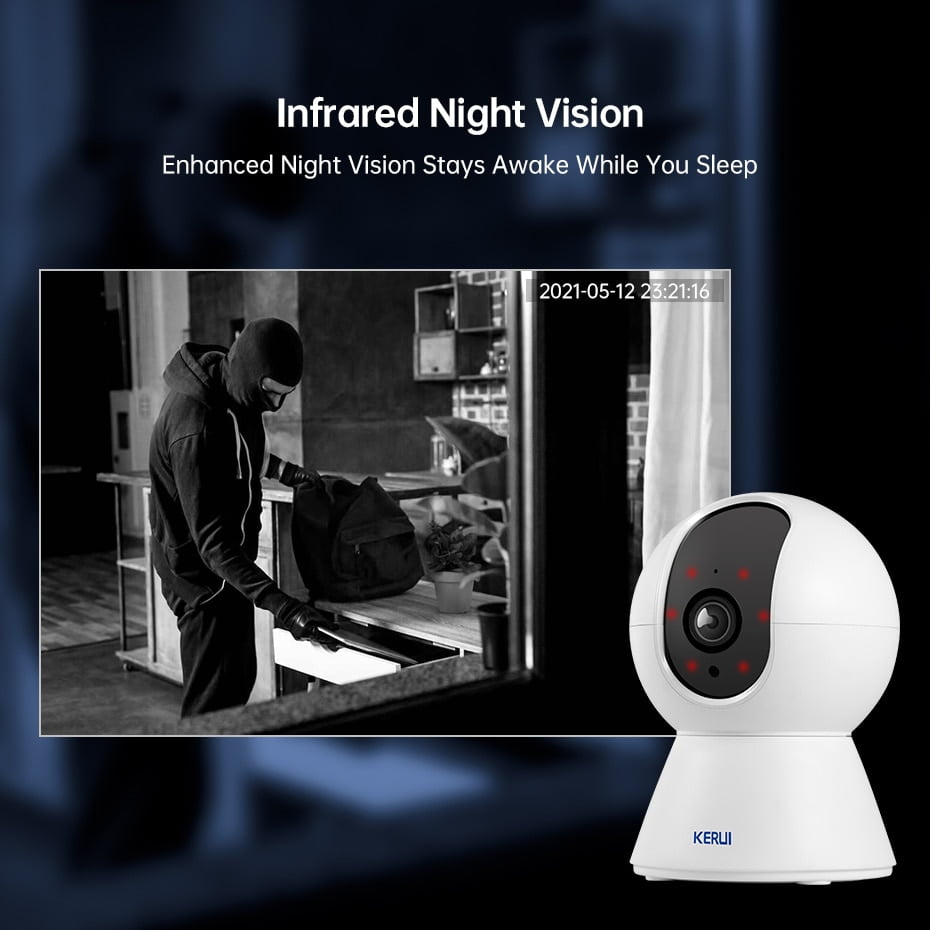 KERUI – Caméra de Surveillance intérieure IP Wifi  HD 1080P sans fil avec suivi automatique et Vision nocturne