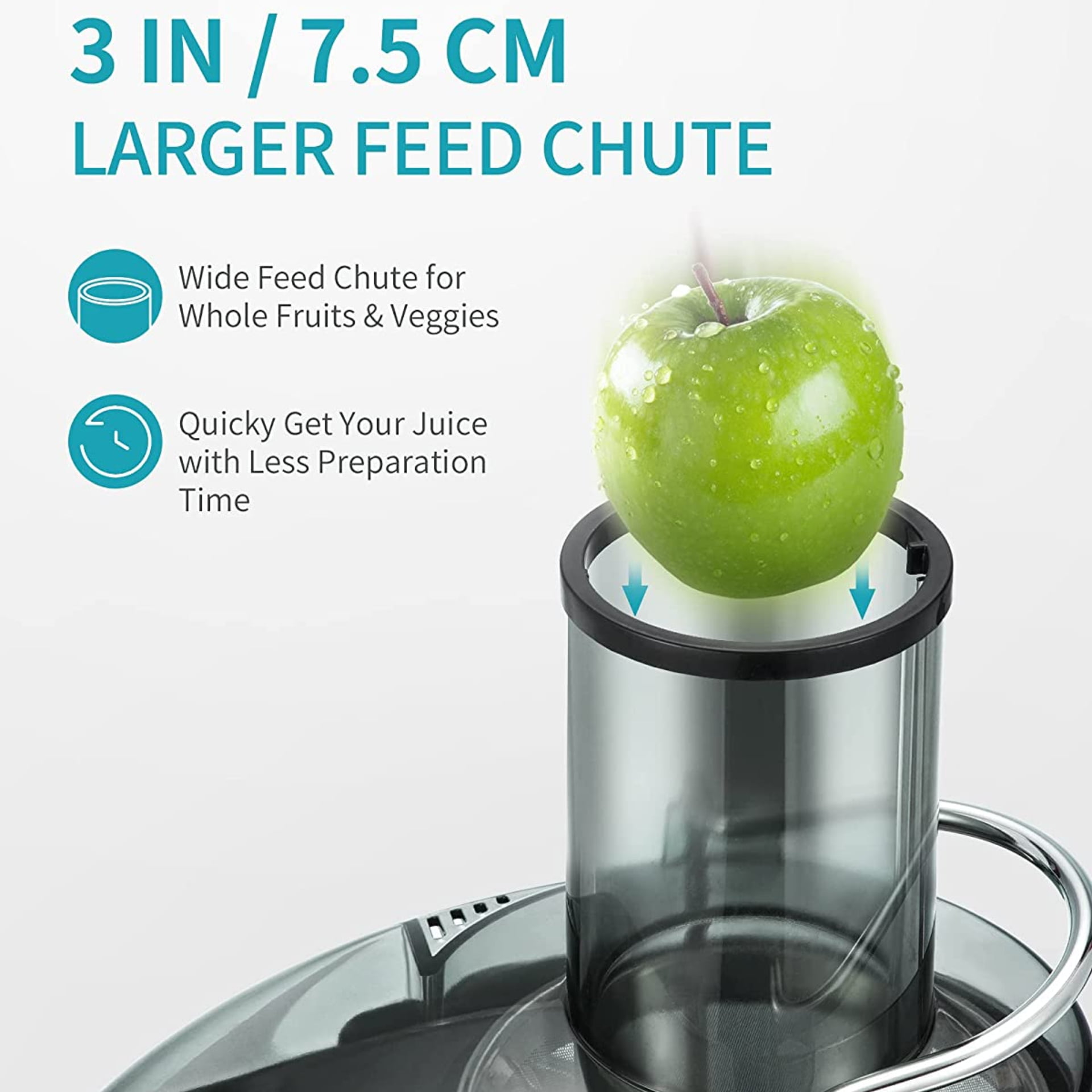 Presse-agrumes centrifuge extra large à 2 vitesses pour fruits et légumes, facile à nettoyer