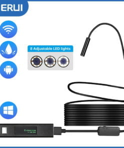 KERUI Caméra inspection de serpent USB endoscope USB C étanche IP67 avec 8 lumières LED réglables