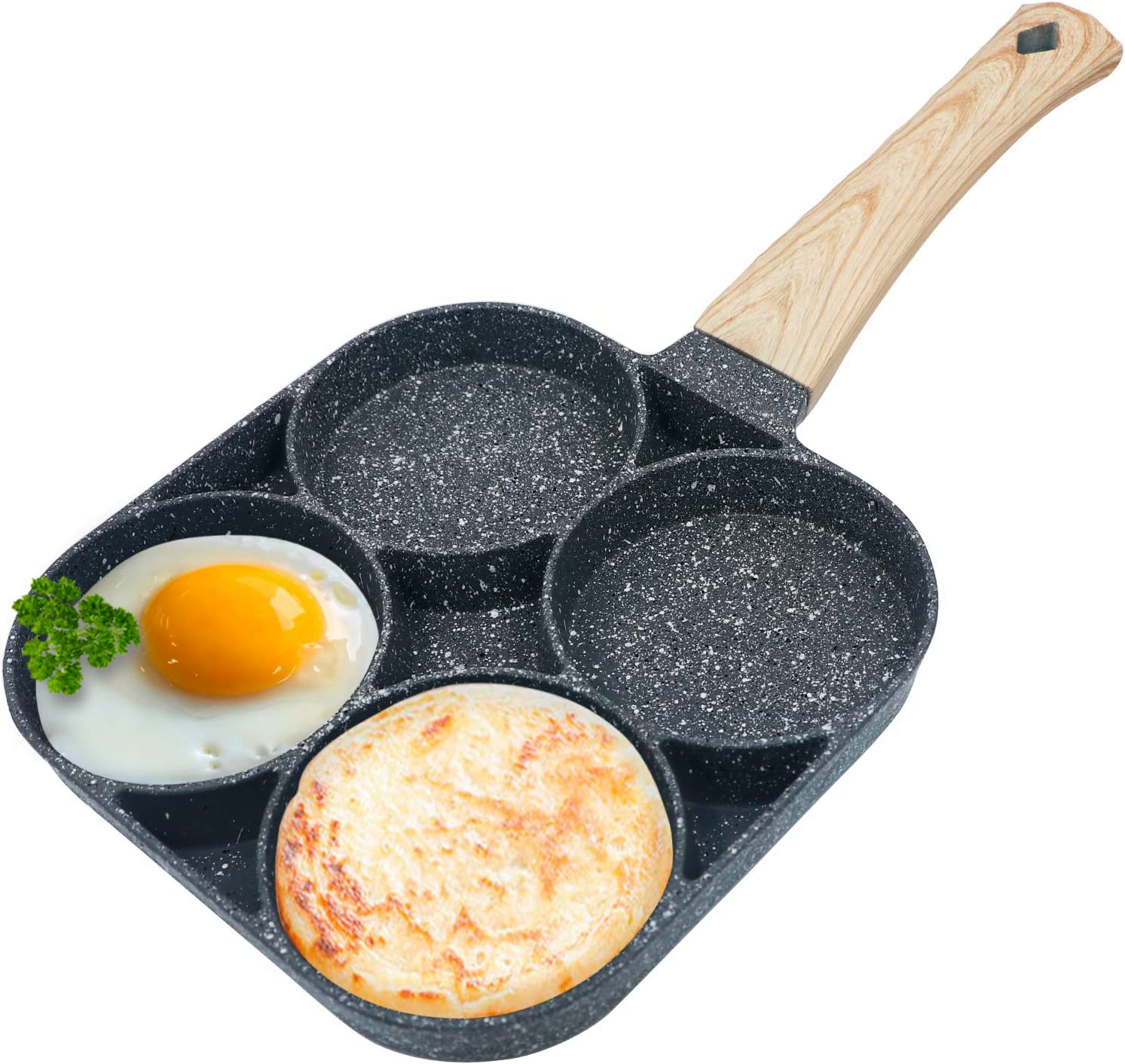 Poêle à Frire Anti-adhésive d’Omelette et de Pancake, Poêles d’Œufs, Petit-déjeuner, Ustensile de Cuisine, 4 Trous
