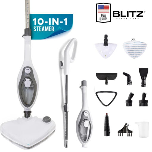 Blitz - Nettoyeur Vapeur 10 En 1 Multifonction 1300W Avec 10 Accessoires Pour Tous les Sols ,tapis, meuble et cuisine  (USA Quality)