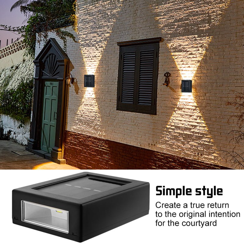 Applique murale LED solaire intelligente et imperméable pour éclairage  d'extérieur en haut et en bas