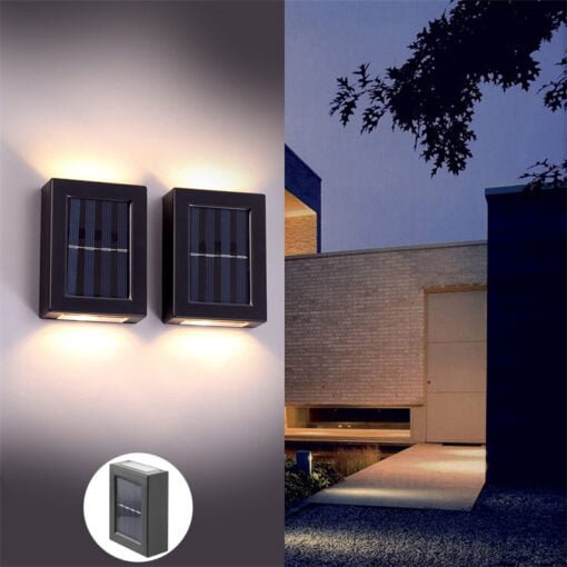 Applique murale LED solaire intelligente, imperméable en haut et en bas