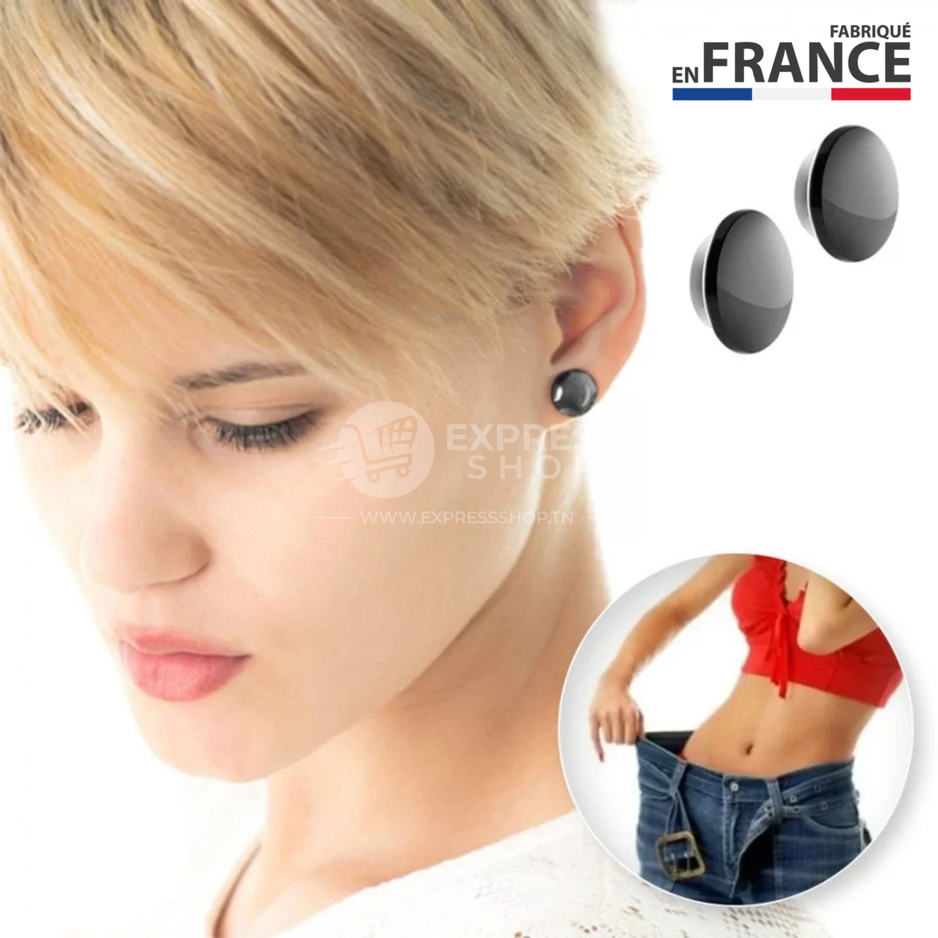 Paire de Boucles d'Oreilles Bio-magnétique multifonctionnelles acupression anti douleurs et perte de poids