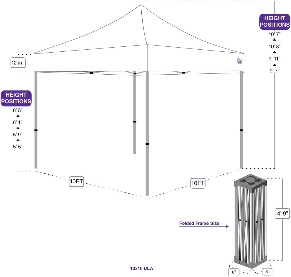 Impact Canopy 3x3M en aluminium ultra léger Pop Up Canopy Tente Impact Canopies Abri instantané contre le soleil et la pluie avec sac à roulettes