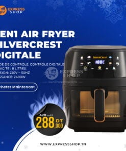 8en1 Air Fryer SILVERCREST Digitale intelligente, grande capacité 8L, 2400 W (German Quality ORIGINAL)
