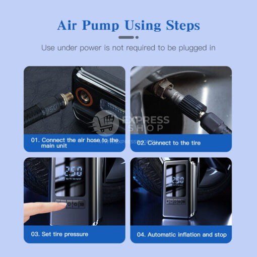 Pompe à Air Gonflable Portable Multifonction Sans Fil Avec Affichage Numérique