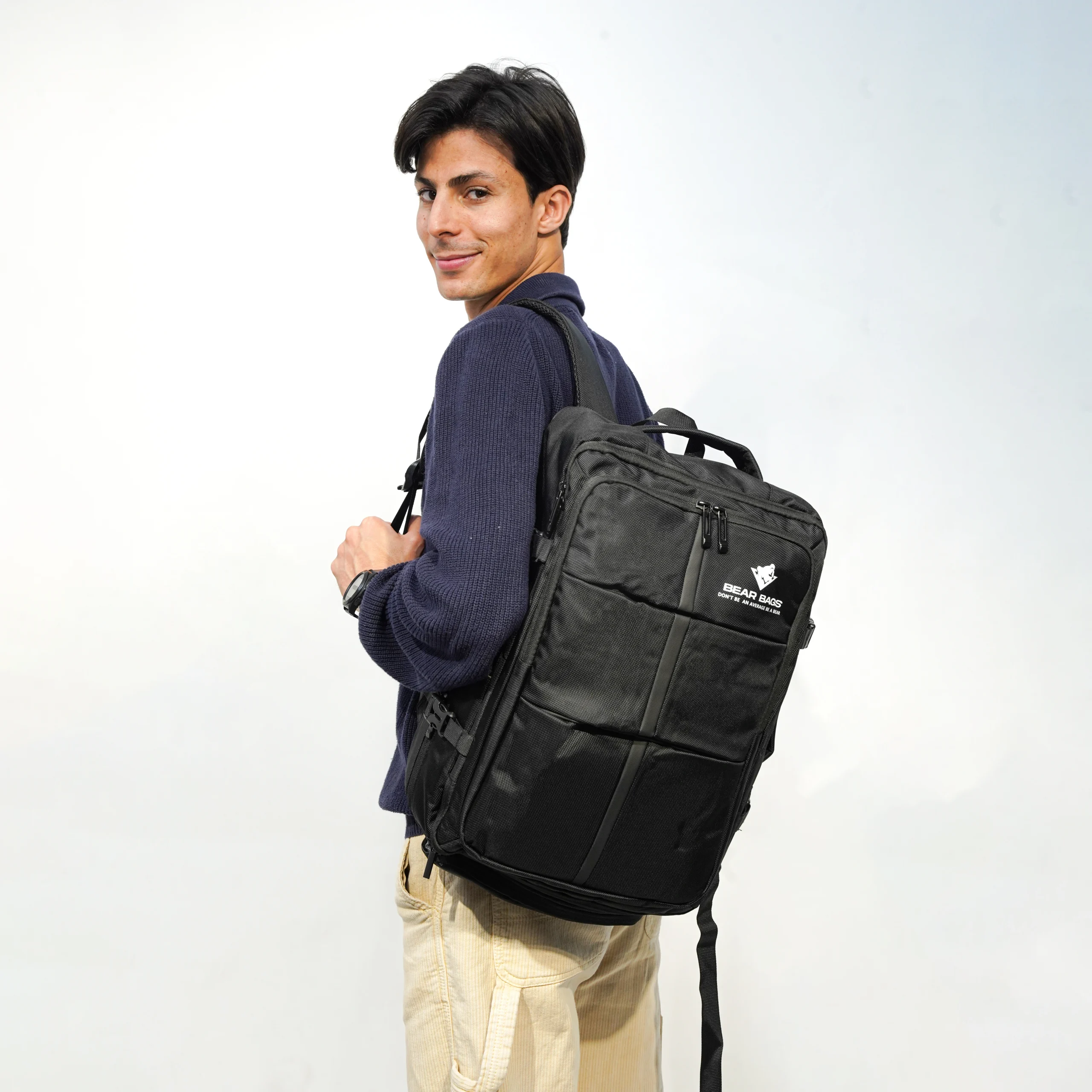 Venture – Sac À Dos 4-En-1 Extensible Ordinateur Professionnel 45L Étanche Chargement USB Homme Femme
