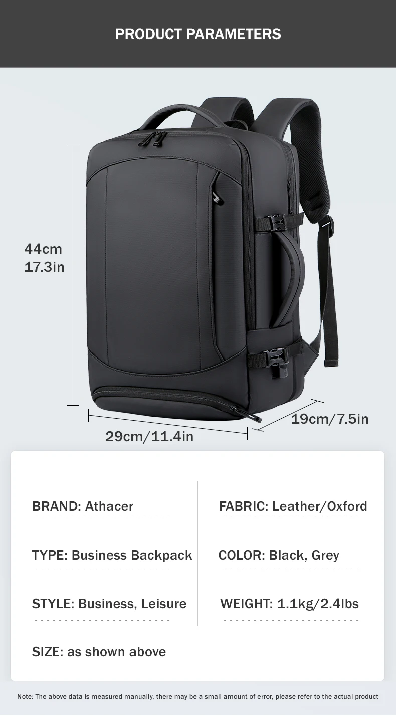 Acheter Sac à dos pour hommes 17.3 pouces, étanche, extensible, pour  ordinateur portable d'affaires, avec chargeur USB, sac à dos de voyage à la  mode